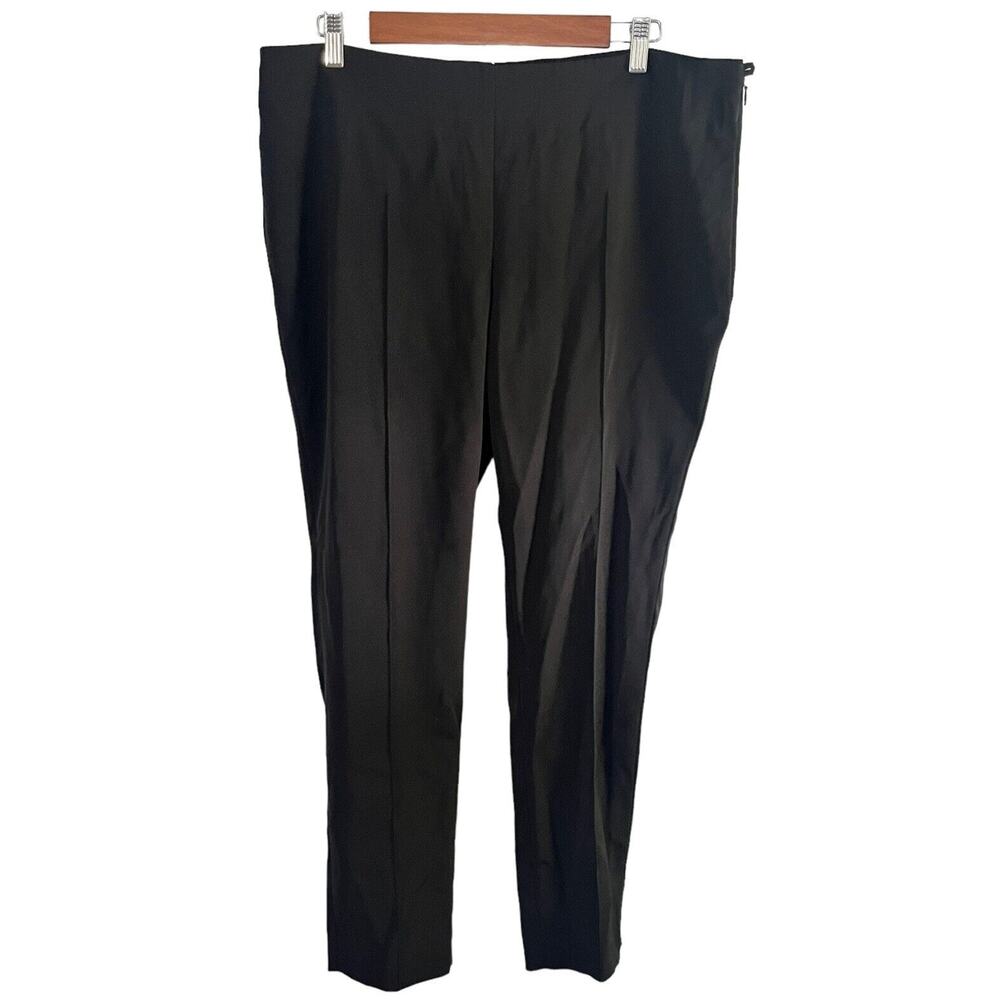 Akris Switzerland Mulberry Silk Blend Pants •US 14/IT 50•Slim Straight Leg Black